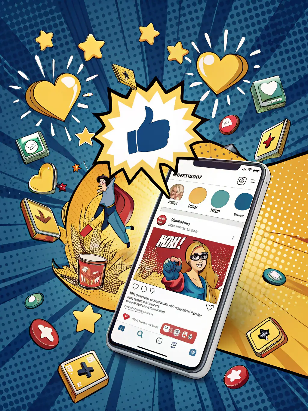 A visually appealing social media campaign graphic showcasing a diverse range of engaging content, reflecting PixelForge's digital marketing strategies.