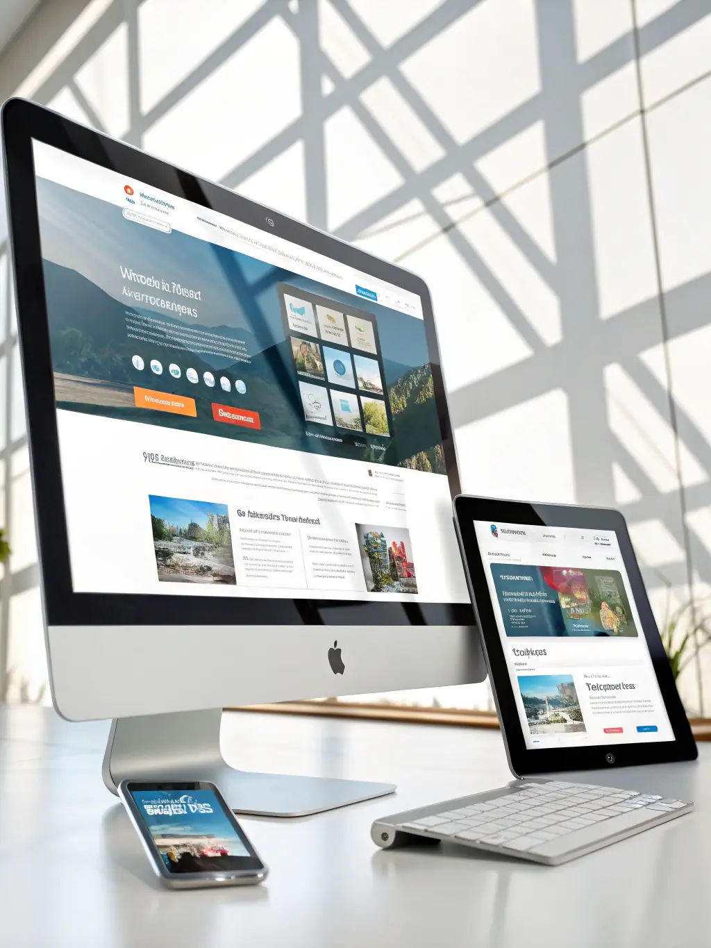 A clean, modern website design showcasing a responsive layout on various devices (desktop, tablet, mobile). The design emphasizes user experience with clear navigation and engaging visuals, reflecting PixelForge's expertise in web development.
