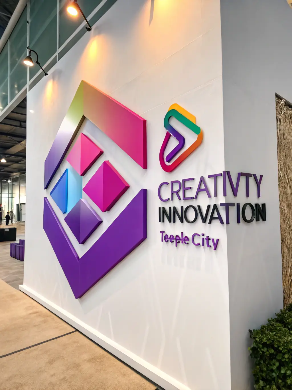 A vibrant, eye-catching logo design representing a modern tech company, displayed against a clean, professional background, symbolizing PixelForge's branding expertise.