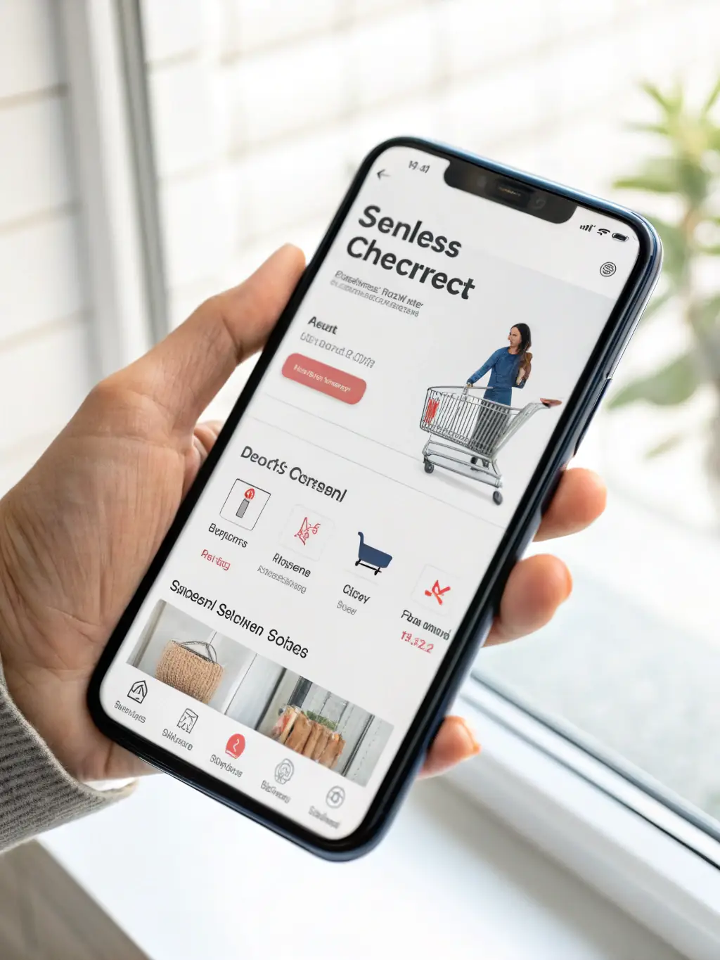 A mobile app interface showcasing product listings and a streamlined checkout process, highlighting the importance of mobile commerce.