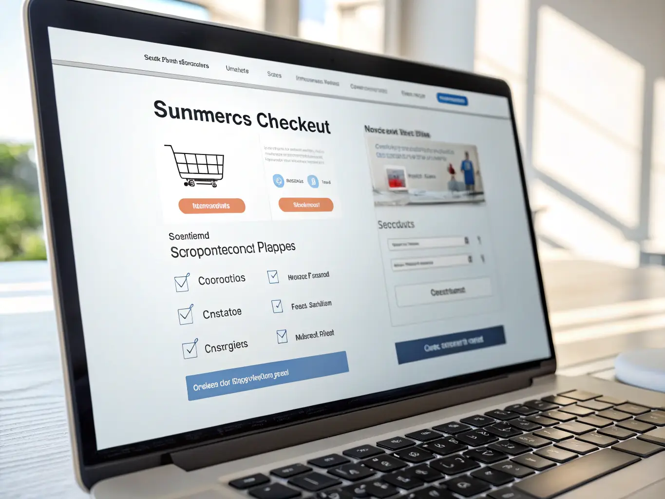 A detailed wireframe of an e-commerce store's checkout process, highlighting secure payment gateway integration and a streamlined user experience for completing transactions.