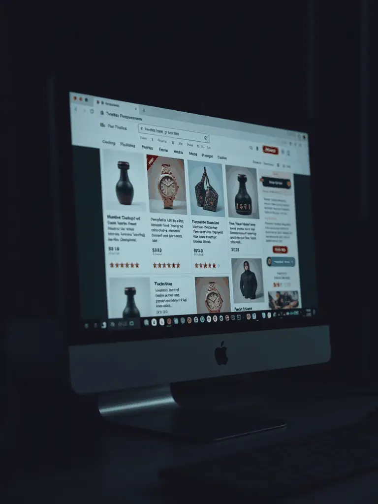 A visually appealing e-commerce website featuring a seamless product browsing experience and secure checkout process. The design highlights product images and descriptions, reflecting PixelForge's e-commerce solutions.