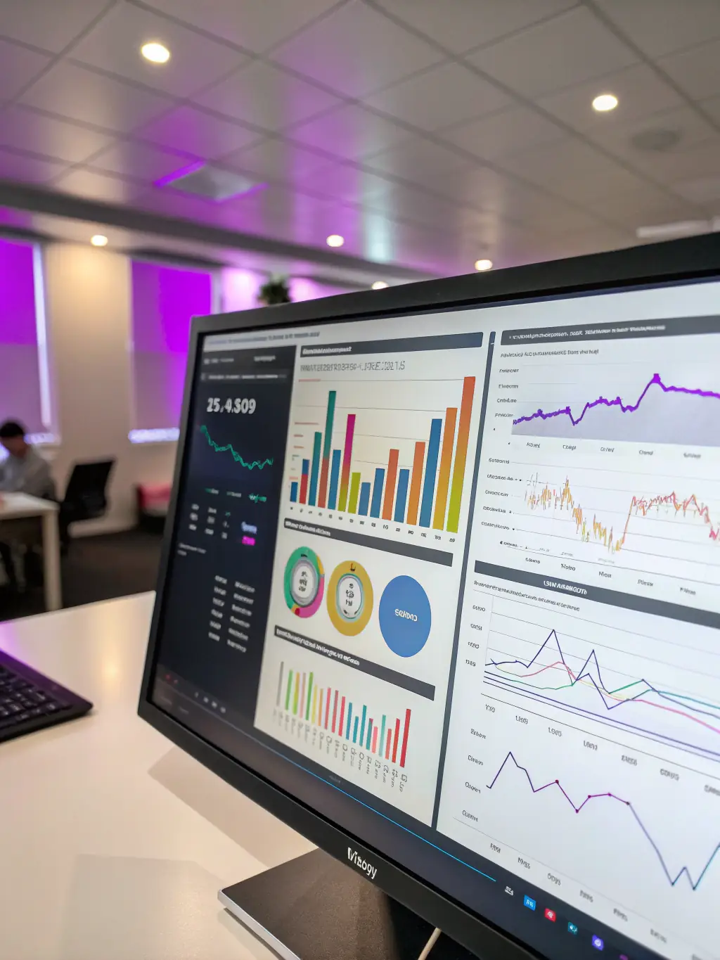 An e-commerce dashboard displaying key performance indicators (KPIs) such as sales trends, customer behavior, and inventory levels, enabling data-driven decisions.